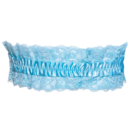 Cottelli Accessories Lace Garter Blue with Satin Bow 5.5cm