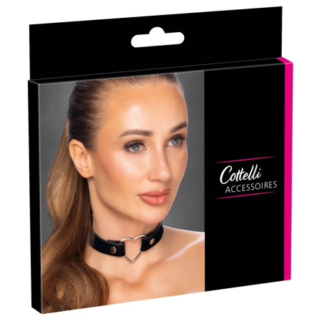 Cottelli ACCESSOIRES Black Heart Adjustable Choker 31-42 cm