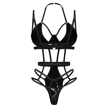 Obsessive Keira Lise Black Vinyl Strap Body S/M Adjustable Fit