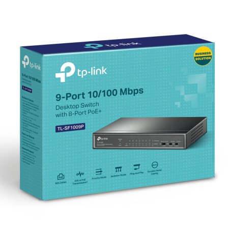 TP-Link TL-SF1009P Perjungiklis su PoE+