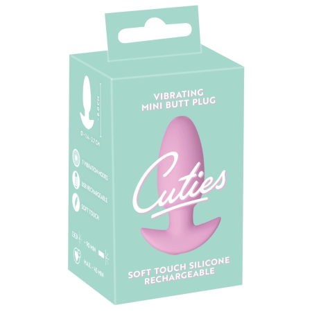 Cuties Rose Vibrating Plug - Compact Silicone Model, 7 Modes, 8 cm
