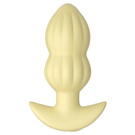 Cuties Vibrating Plug Yellow - Compact Silicone Model, 7 Modes, 8 cm