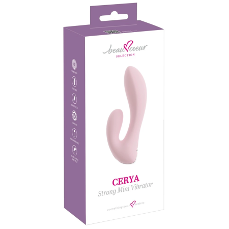 beau coeur Cerya Strong Mini Dual-Arm Vibrator, 14 cm, Purple