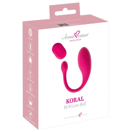 beau coeur KORAL RC Vibrating Pelvic Floor Trainer 20 cm Silicone Pink