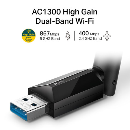 TP-Link Archer T3U Plus 1300Mbps USB Adapter