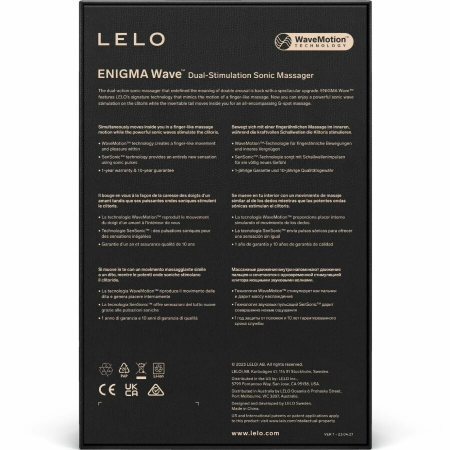 LELO ENIGMA Wave Triple Motor Sonic Massager Black 182mm