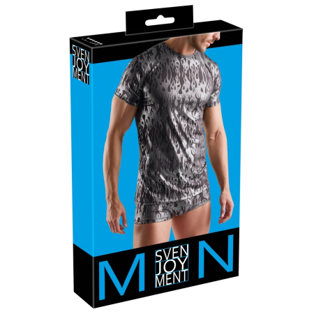 Svenjoyment Shirt 2XL Black Metallic Silver Design Short Sleeve
