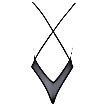 Kissable Body L/XL with Floral Embroidery, Black-Pink, Adjustable Straps