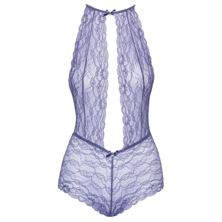 Kissable Body Lavender S/M - Elegant Lace One-Piece with Bows