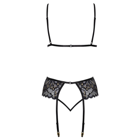 Kissable Lace Lingerie Set S/M - Wireless Bra & Adjustable Suspender Belt