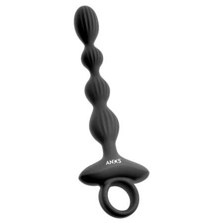 ANOS Flexible Beads Vibrating Intimate Trainer Silicone USB 21.1cm Black