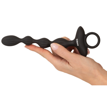 ANOS Flexible Beads Vibrating Intimate Trainer Silicone USB 21.1cm Black