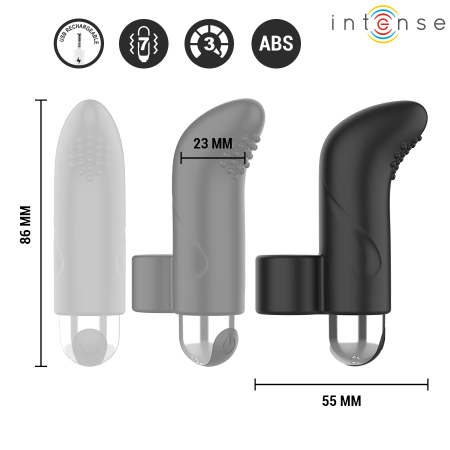 Intense Damiano Finger Model Silicone Compact Vibration System, Black
