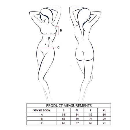 PASSION SENSIE Bodysuit Coral S/M - Satin Effect, Adjustable Straps