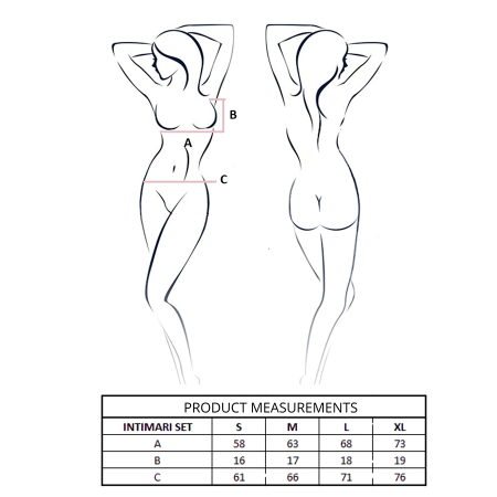 PASSION Intimari Lingerie Set Pink L/XL - Lace Bra & Mesh Panties