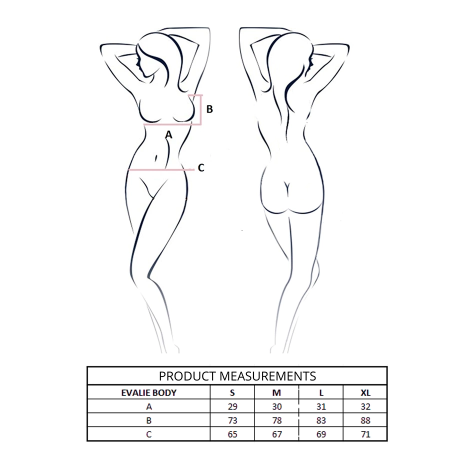 Passion Evalie Body White L/XL - Elegant Lace Bodysuit with Open Back