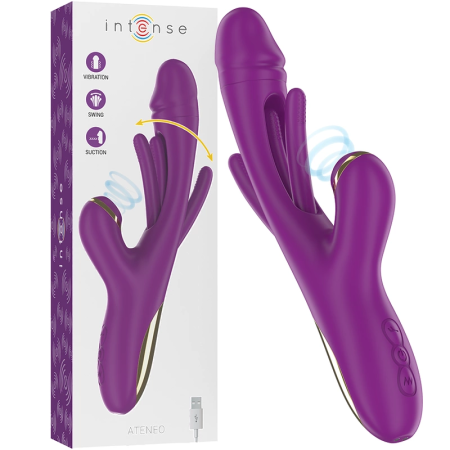 INTENSE Ateneo Rechargeable 3-Motor Silicone Intimate Device Purple 25cm