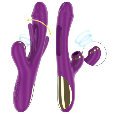 INTENSE Ateneo Rechargeable 3-Motor Silicone Intimate Device Purple 25cm