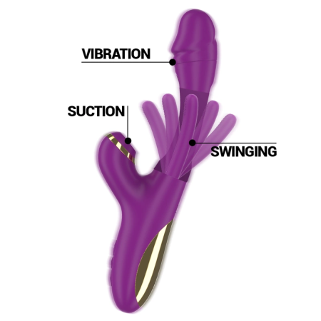INTENSE Ateneo Rechargeable 3-Motor Silicone Intimate Device Purple 25cm