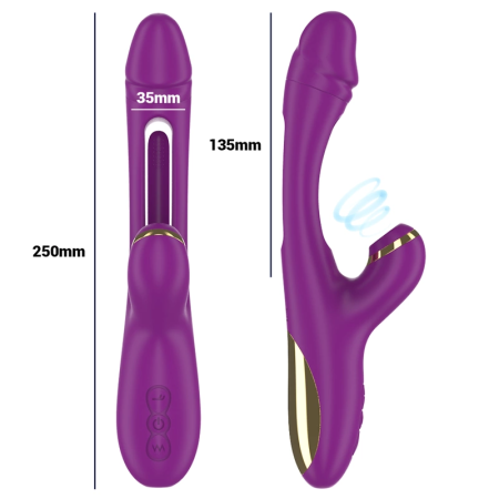 INTENSE Ateneo Rechargeable 3-Motor Silicone Intimate Device Purple 25cm