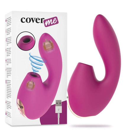 COVERME Dual Action Flexible Silicone Intimate Device with Suction, Pink