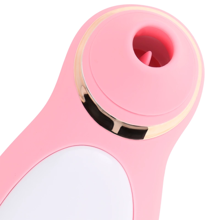 OHMAMA Vibrating Tongue Intimate Device 10 Modes White-Gold Rechargeable