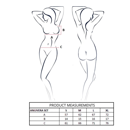 PASSION ANUVERA Lingerie Set L/XL Fire Brick - Lace Bra & Thong