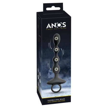 ANOS Flexible Silicone Beads with Dual Motor & Jumping Vibration, 21 cm