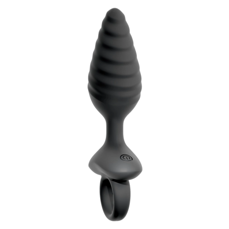 ANOS Flexible Plug Twisted Design - 10-Mode Vibrating Silicone, Black