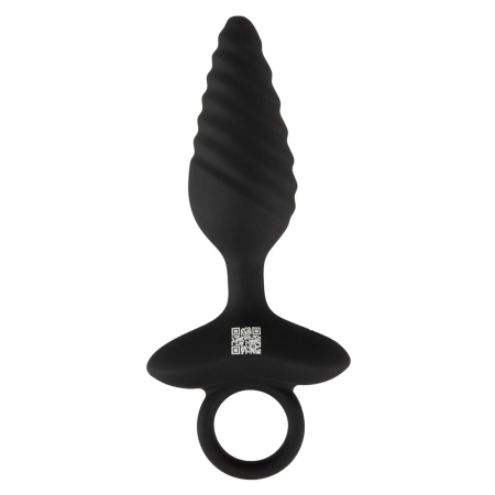 ANOS Flexible Plug Twisted Design - 10-Mode Vibrating Silicone, Black