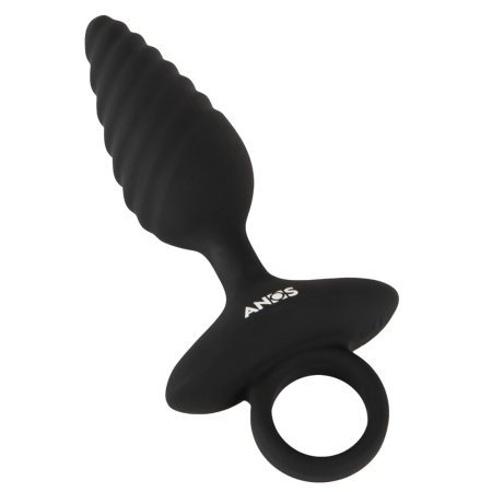 ANOS Flexible Plug Twisted Design - 10-Mode Vibrating Silicone, Black