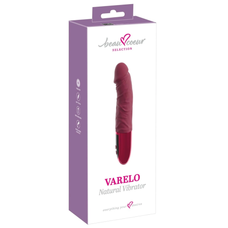 beau coeur VARELO Natural Vibrator Red 23cm 12 Modes Silicone LED USB
