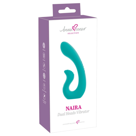 beau coeur Naira Dual Heads Vibrator Flexible Silicone Pink 17.5cm