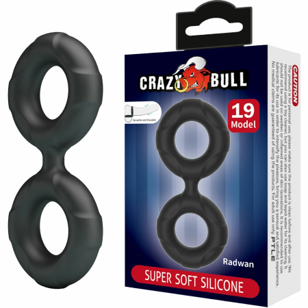 Crazy Bull Radwan Model 19 Double Silicone Adjustable Ring, Black