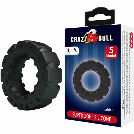 Crazy Bull Laiden Silicone Ring Model 5 Adjustable Black 50mm