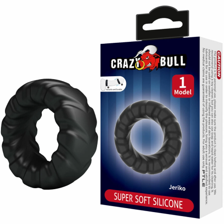 Crazy Bull Jeriko Silicone Adjustable Ring Model 1 - Black, 45mm