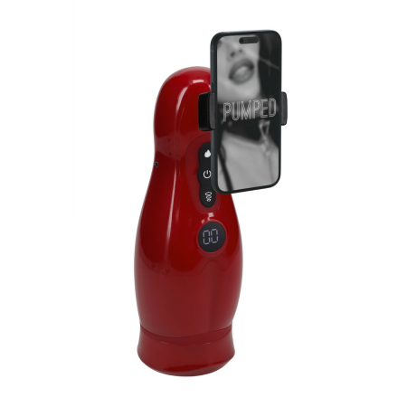 Virtuo Metallic Red Suction & Vibration Intimate Device with Phone Holder