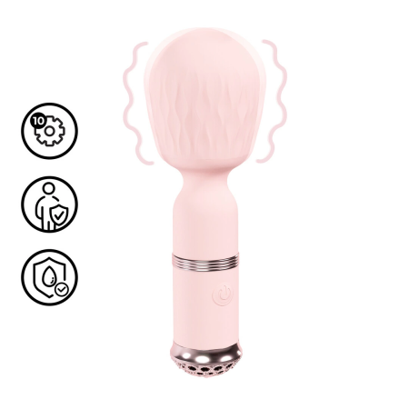 Loveline Velour Mini Wand Rosa - Rechargeable Silicone Massager 10 Modes