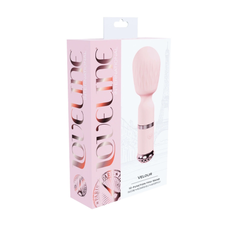Loveline Velour Mini Wand Rosa - Rechargeable Silicone Massager 10 Modes