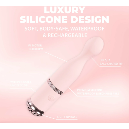 Loveline Finesse Pink Precision Sphere-Tip Massager, 10 Modes, Waterproof