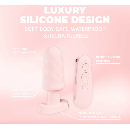 Loveline Velvet Paris Series Remote-Control Plug, Pink, 10 Modes, Waterproof