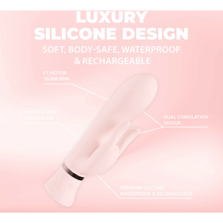 Loveline Tendre Dual-Motor Pink Rechargeable Rabbit System, Waterproof