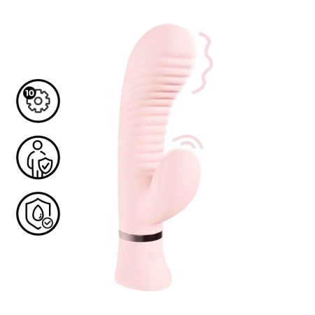 Loveline Mystique Paris Collection Ribbed Dual-Action Massager Pink