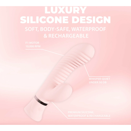 Loveline Mystique Paris Collection Ribbed Dual-Action Massager Pink