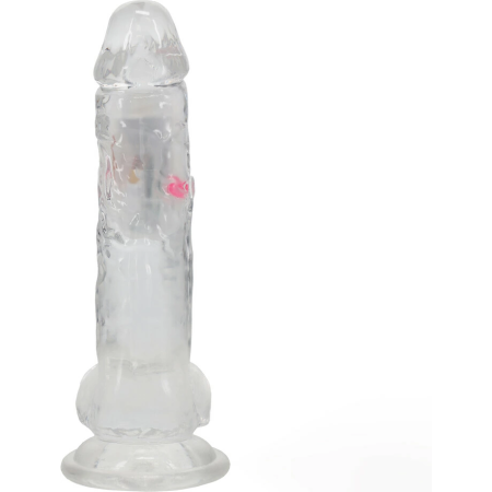 RealRock LED Vibrating Straight Model with Suction Base 20cm Transparent
