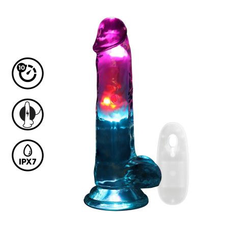 RealRock LED Vibrating Intimate Machine 18 cm Transparent