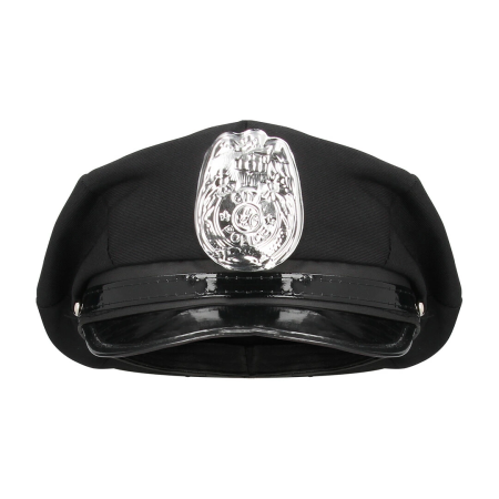 Leg Avenue Police Uniform Set S/M Black - Wetlook Bodysuit & Cap