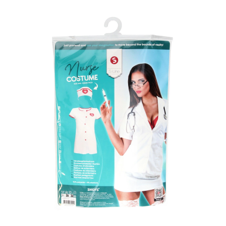 Svenjoyment Nurse Costume S/M White - Dress & Headpiece Set