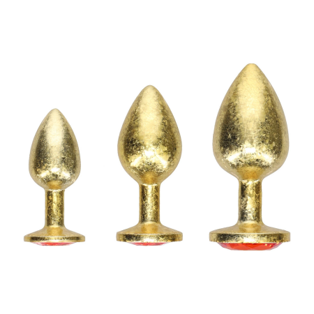 Milan Collection Metal Plug Set Gold - 3 Sizes, Aluminum, Jewel Base
