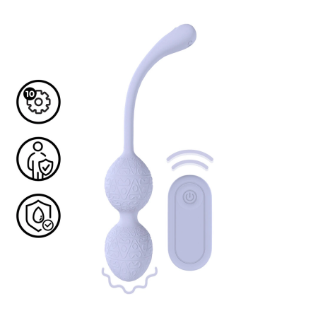Loveline Vibrating Duo Bead Kegel Trainer Lavender with Remote Control